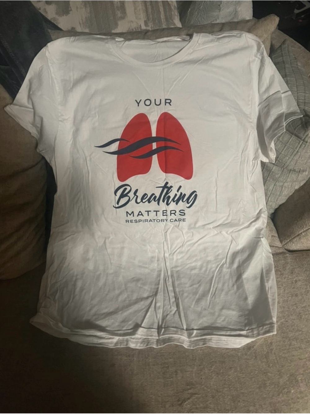White "Your Breathing Matters" Graphic T-Shirt Short Sleeve Crew Neck Unisex